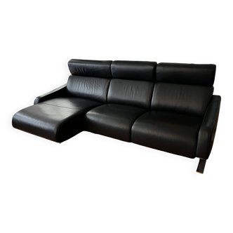 Black Leather Sofa STEINER
