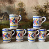 6 ceramic cups signed hc