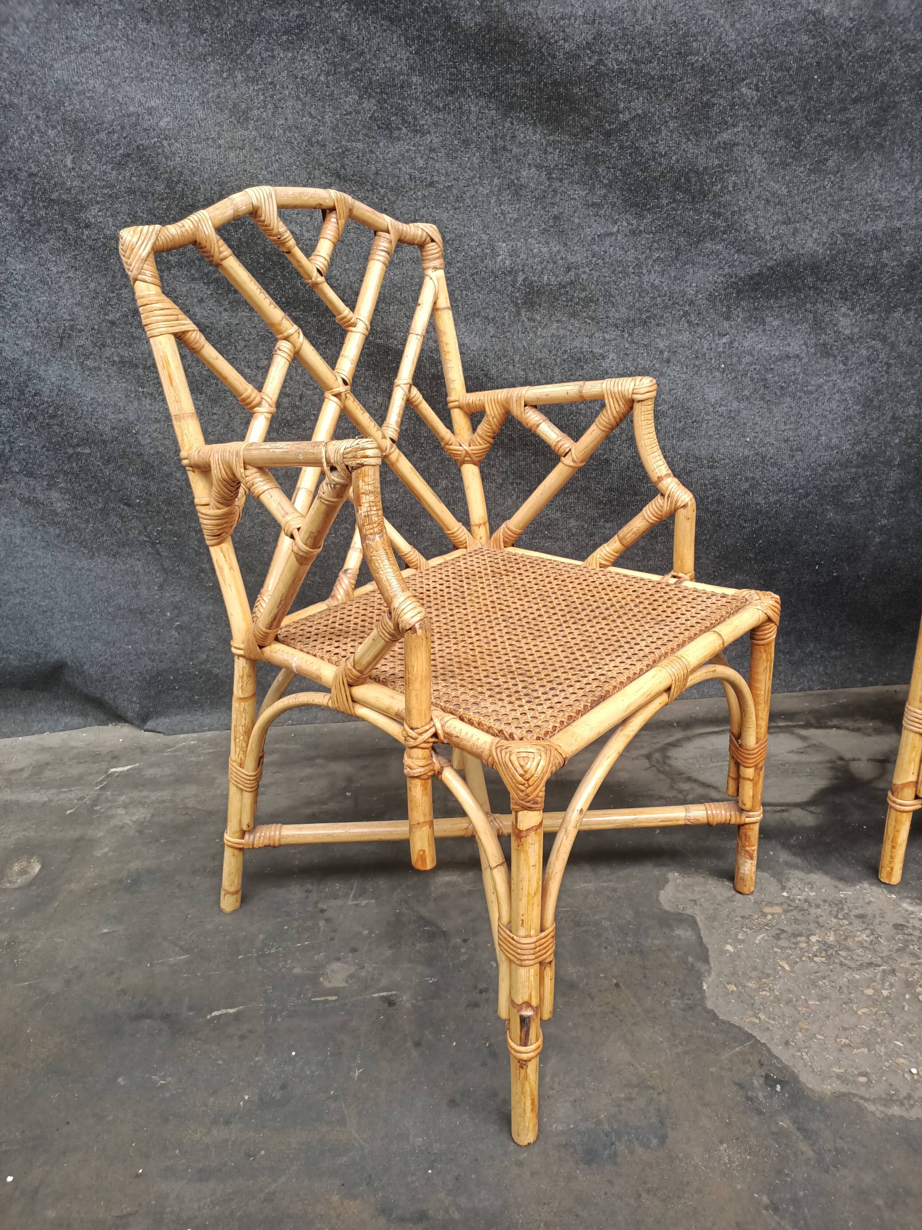 Vintage rattan armchair Italian work