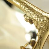 Art Nouveau brass bridge mirror 17 x 13