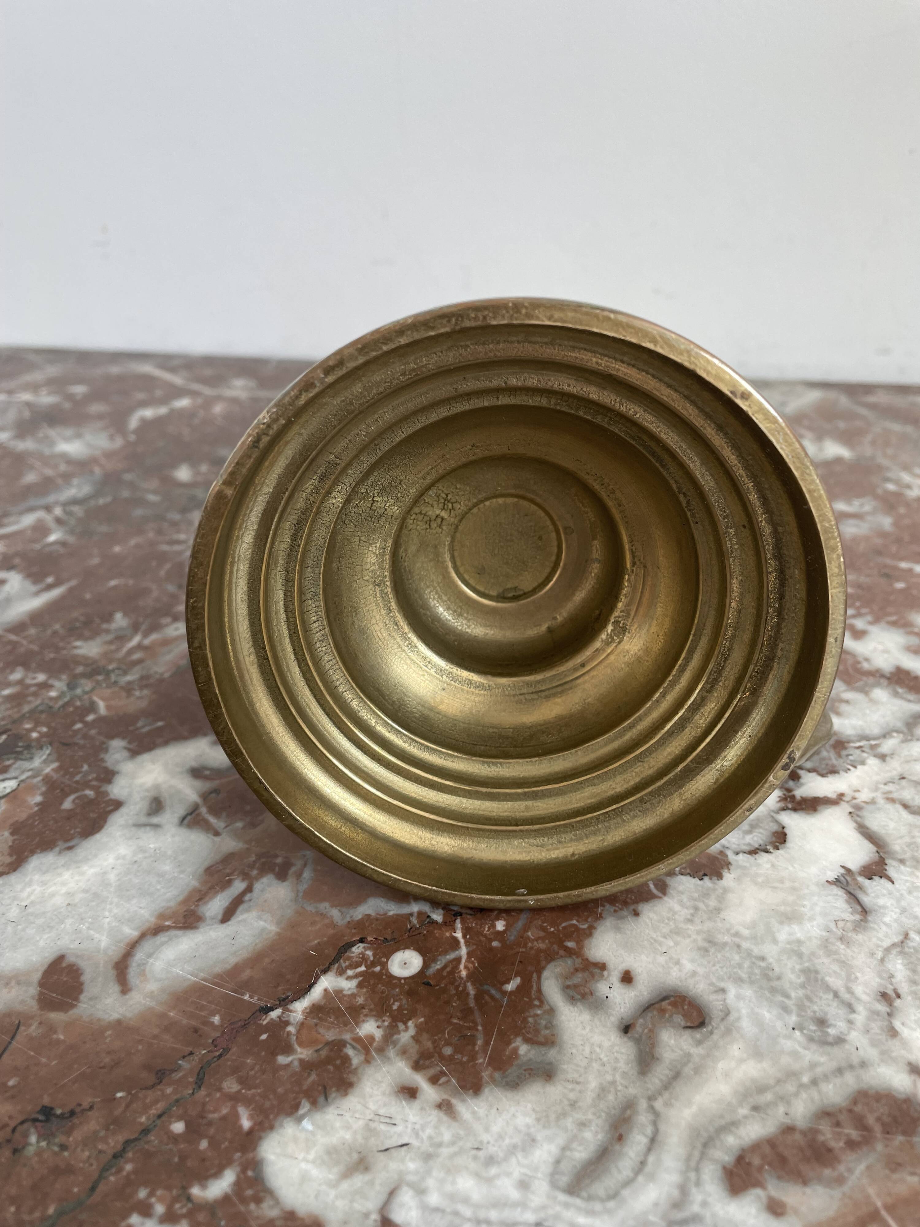 Hand candle holder, cellar rat, brass, gilded, gold, handle, 1950s, decoration, chic, decor, room