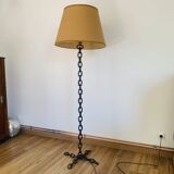 Large brutalist iron floor lamp