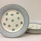 Set of 6 plates flat "digoin sarreguemines" model albe