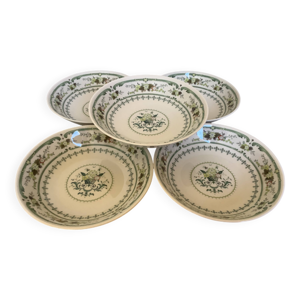 Cinq assiettes creuses coupelles provençal royal Doulton
