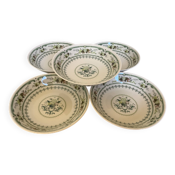 Cinq assiettes creuses coupelles provençal royal Doulton