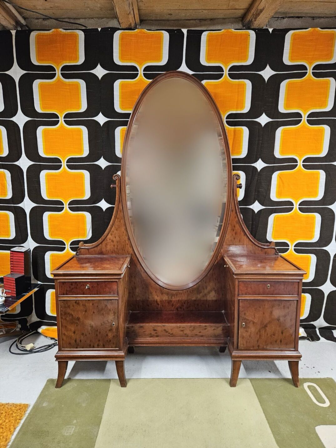 Coiffeuse miroir vintage 1970"