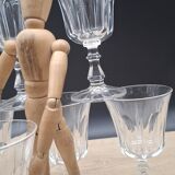 Set of 8 large Baccarat Lauzun crystal wine glasses