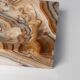 Beige-Black-Brown Marble Ashtray, Italian 1970s Design, Heavy Sculptural Table Decor
