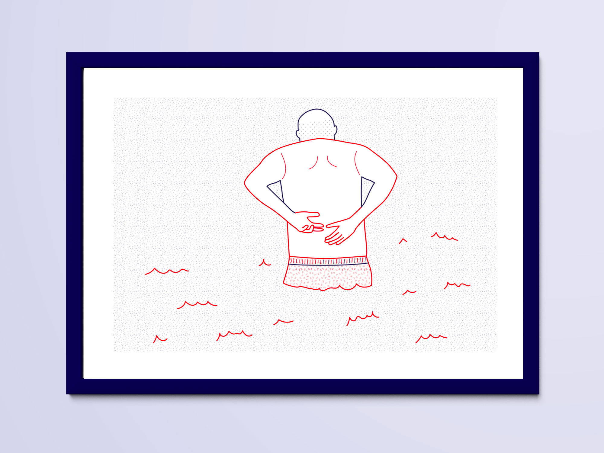 Illustration A4 Naiade No. 3/8 Brittany blue bather