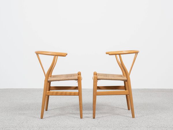 Paire de chaises Wishbone originales du milieu du siècle par Hans Wegner pour Carl Hansen & Søn