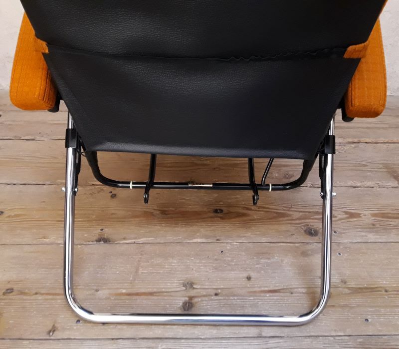 Deckchair Lama chrome vintage fabric