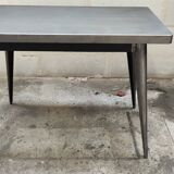 Antique large Tolix A table in brushed metal