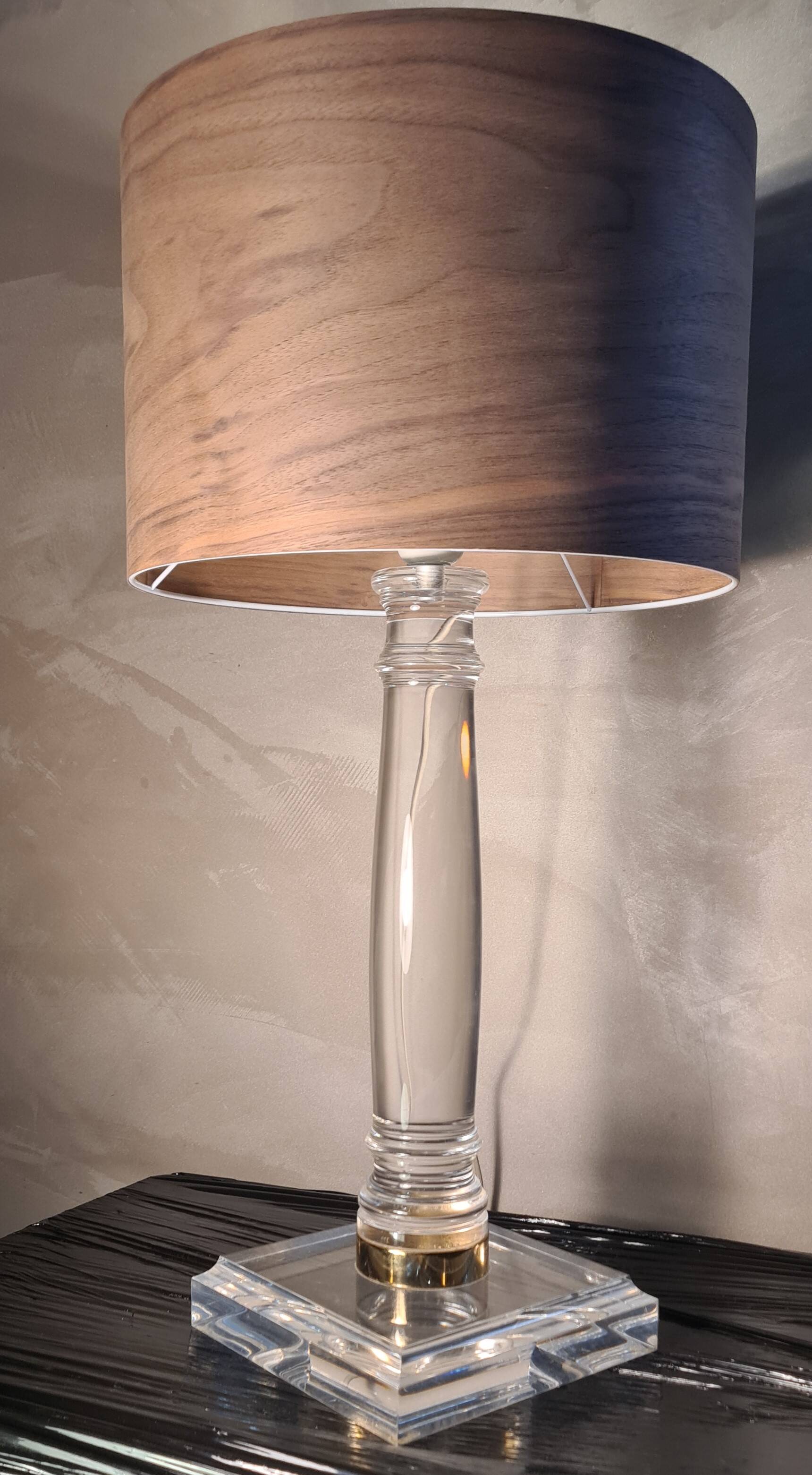 Plexiglass and wood lamp