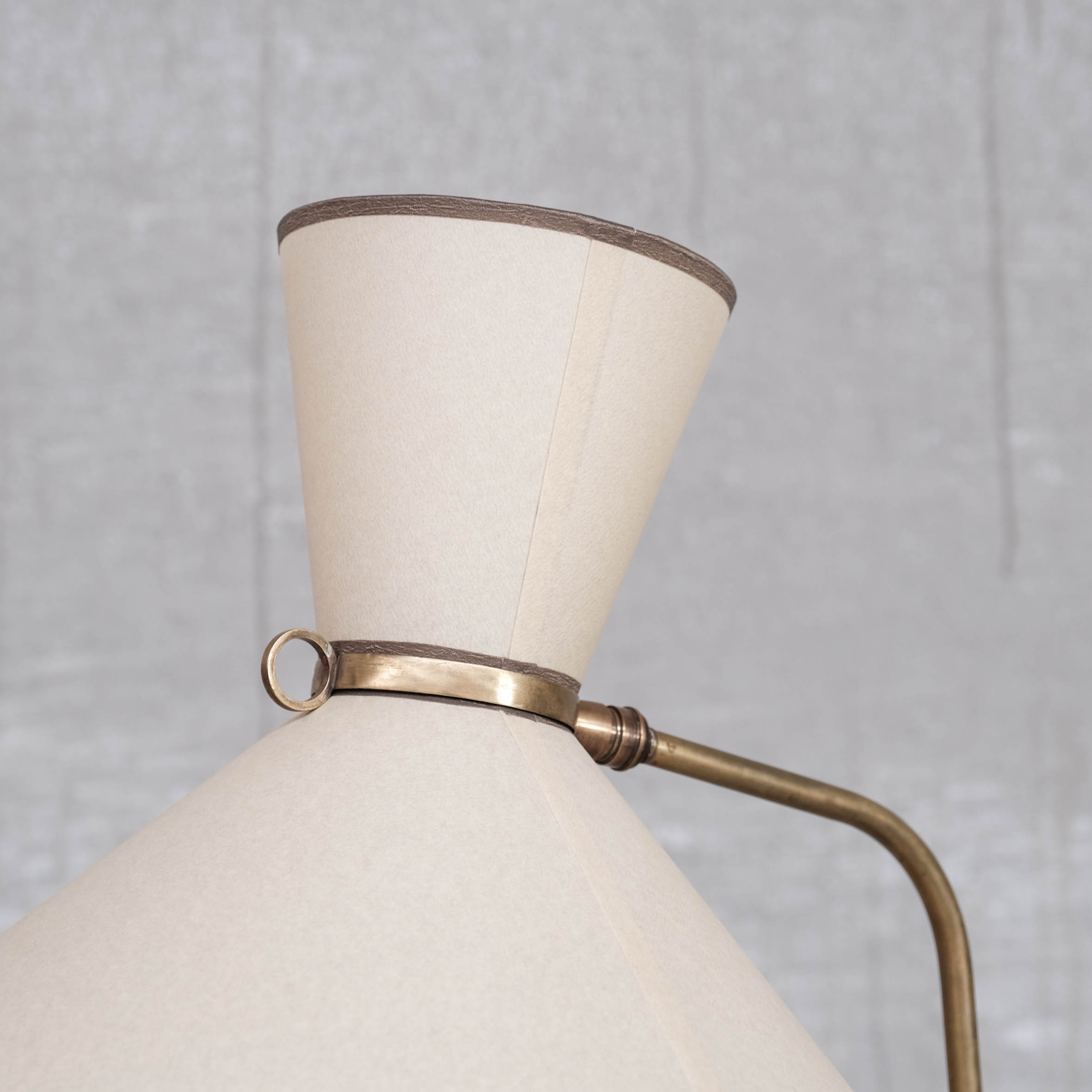 Robert Mathieu French Brass Adjustable Mid-Century Floor Lamp