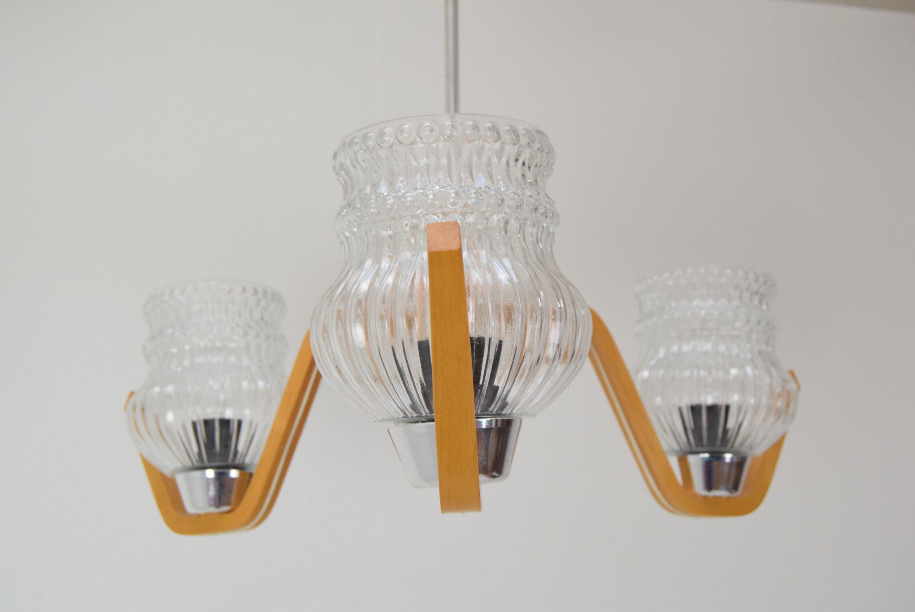 Mid-century Chandelier by Drevo humpolec,1970's.