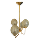 1950s gold pendant light with 4 egg globes