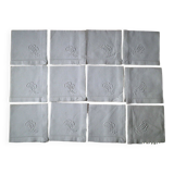 set of 12 old linen tea towels in very good condition