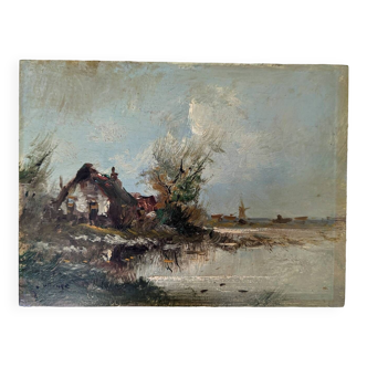 Oil on landscape panel