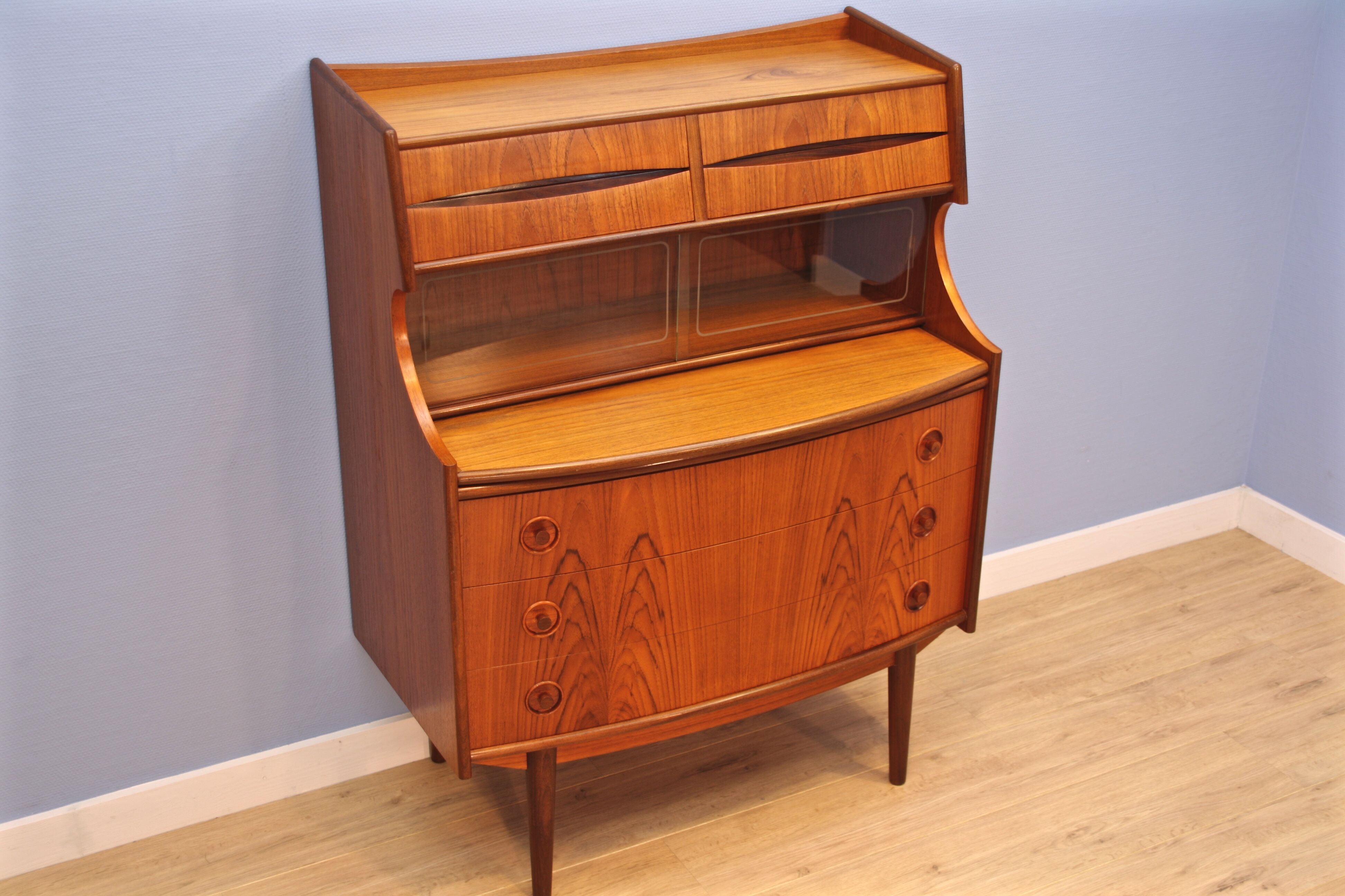 Secrétaire danois en teck par Gunnar Falsig pour Holstebro Møbelfabrik, années 1960