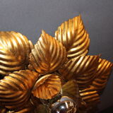 Pair of wall lamps or ceiling lamps in gold metal around 1980