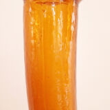 Vase soliflore verre soufflé ambre à col long