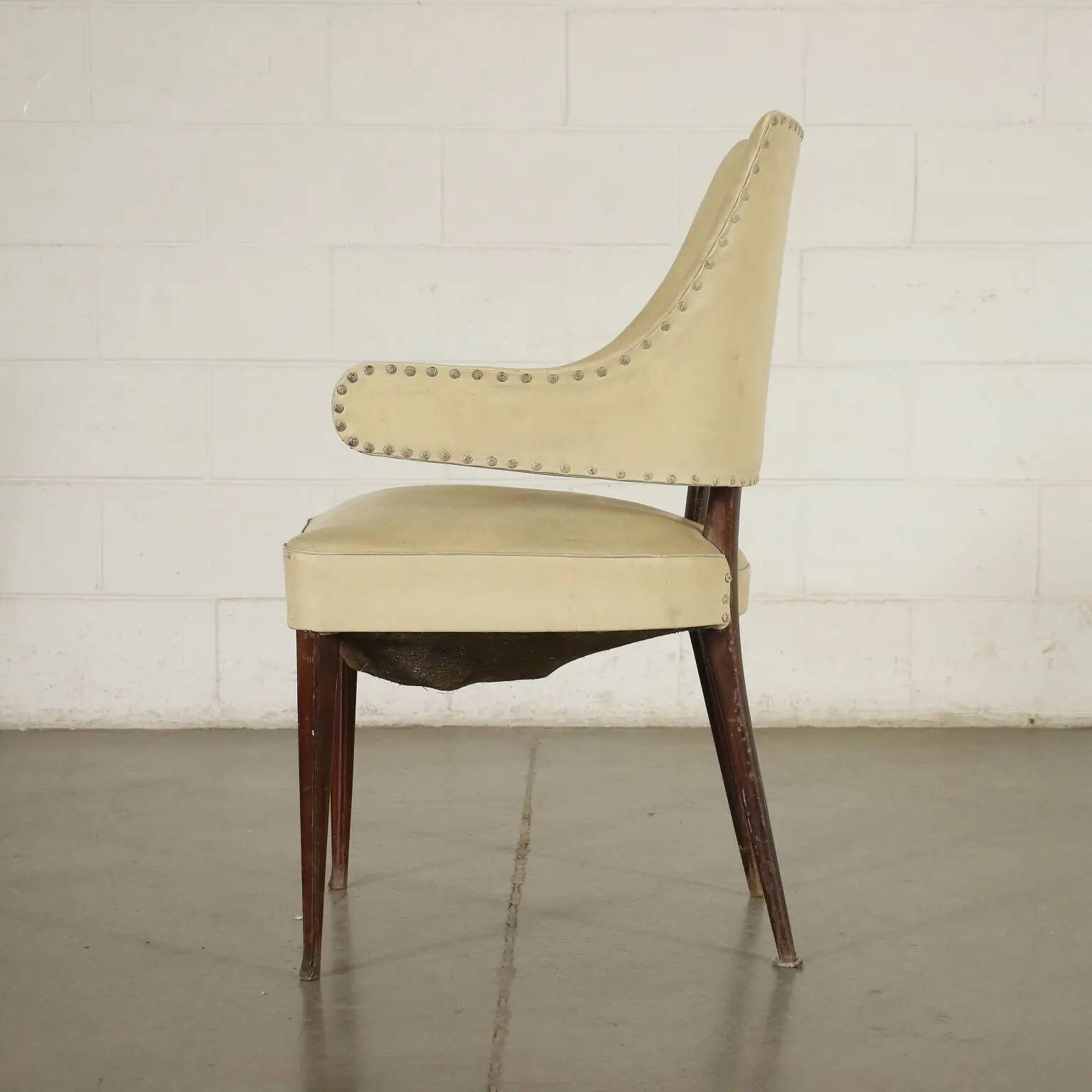 Chaise en bois Italie 1950s