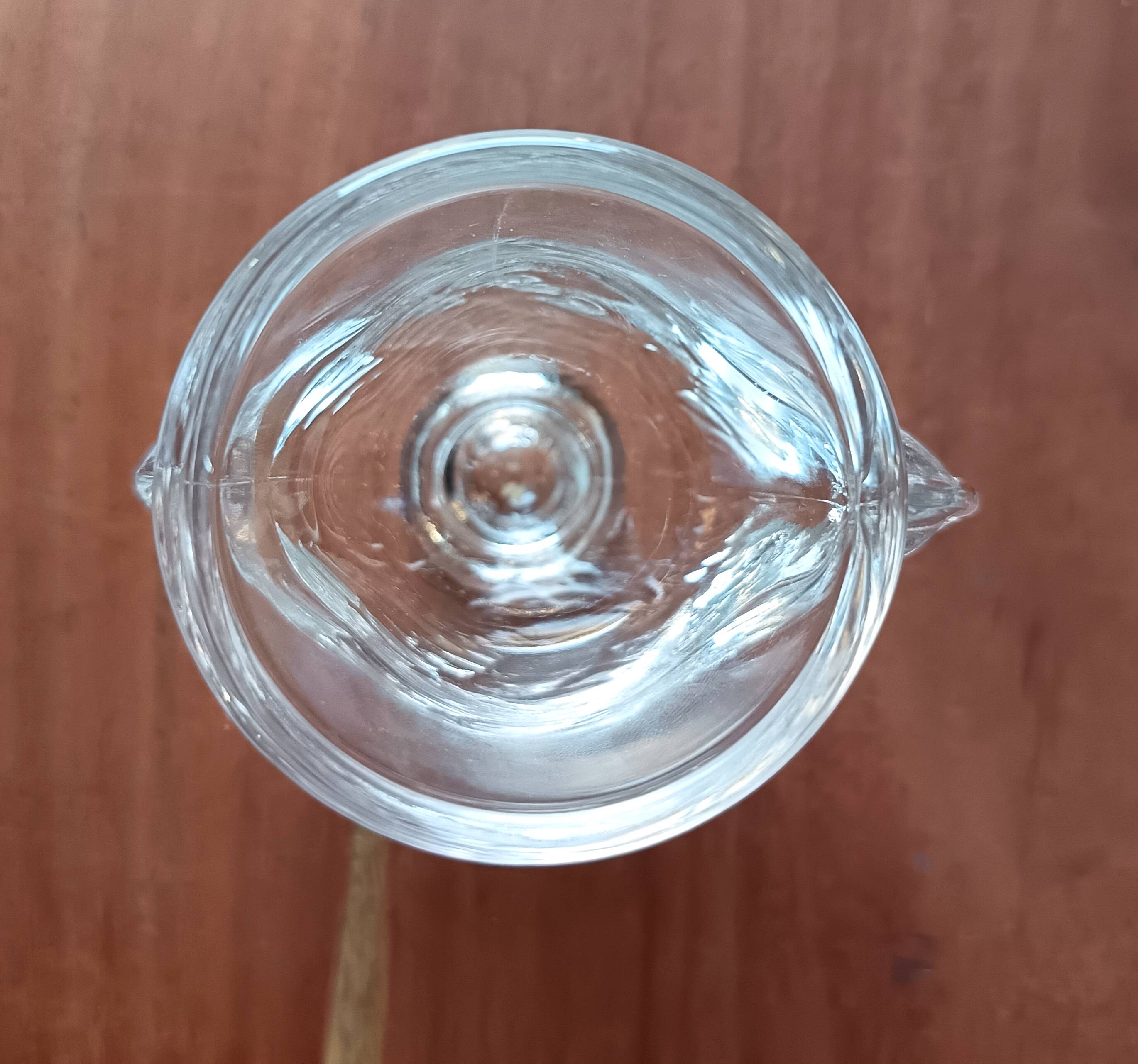 4 VINTAGE French egg cups, transparent glass, hen shape