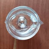 4 VINTAGE French egg cups, transparent glass, hen shape