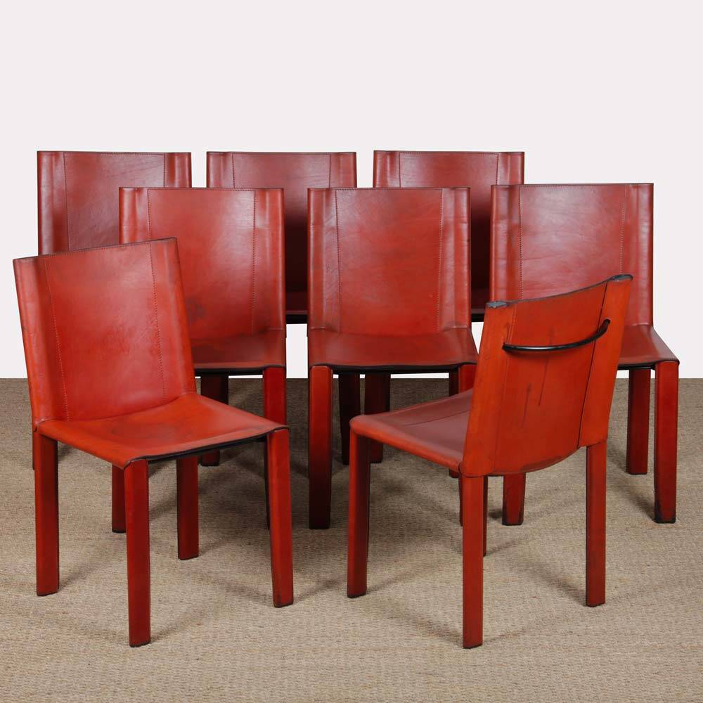 Set of 8 chairs by Carlo Bartoli for Matteo Grassi, 1980