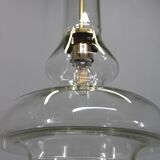 Mid-century Czech glass pendant light brass finish 1970s modern rewired
