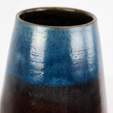 Ceramic vase with blue and brown glaze by an unknown Danish artist