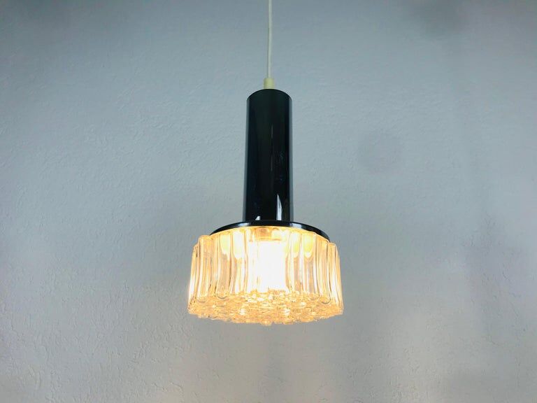Hanging lamp in chrome and bubble glass 1970 Germany