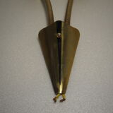 Pair of double opaline and brass wall lights from the 1960s-1970s.