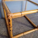 Square rattan end coffee table ep 1970