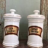 Lot de 2 pots anciens apothicaire