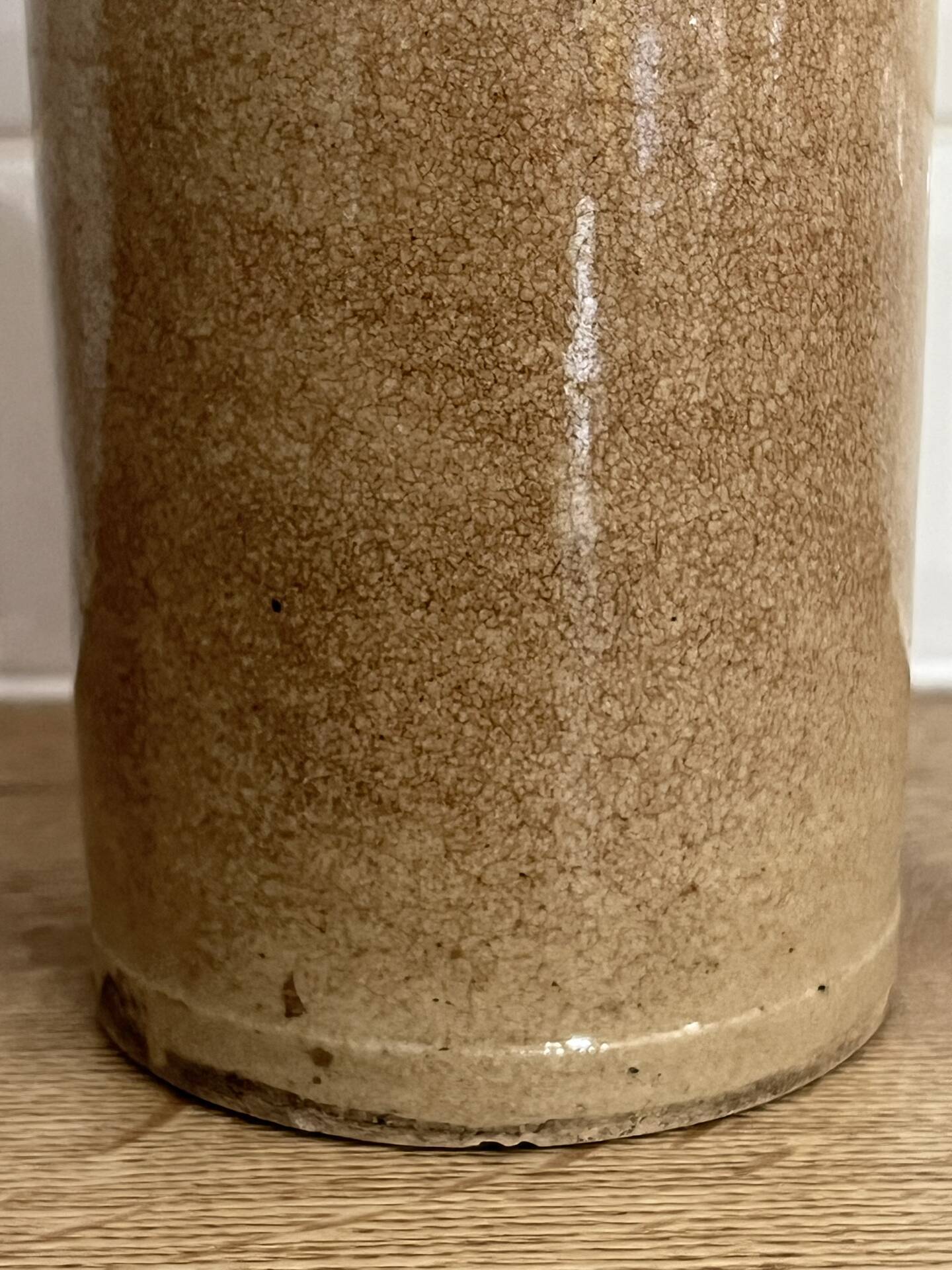 Beige stoneware bottle vase