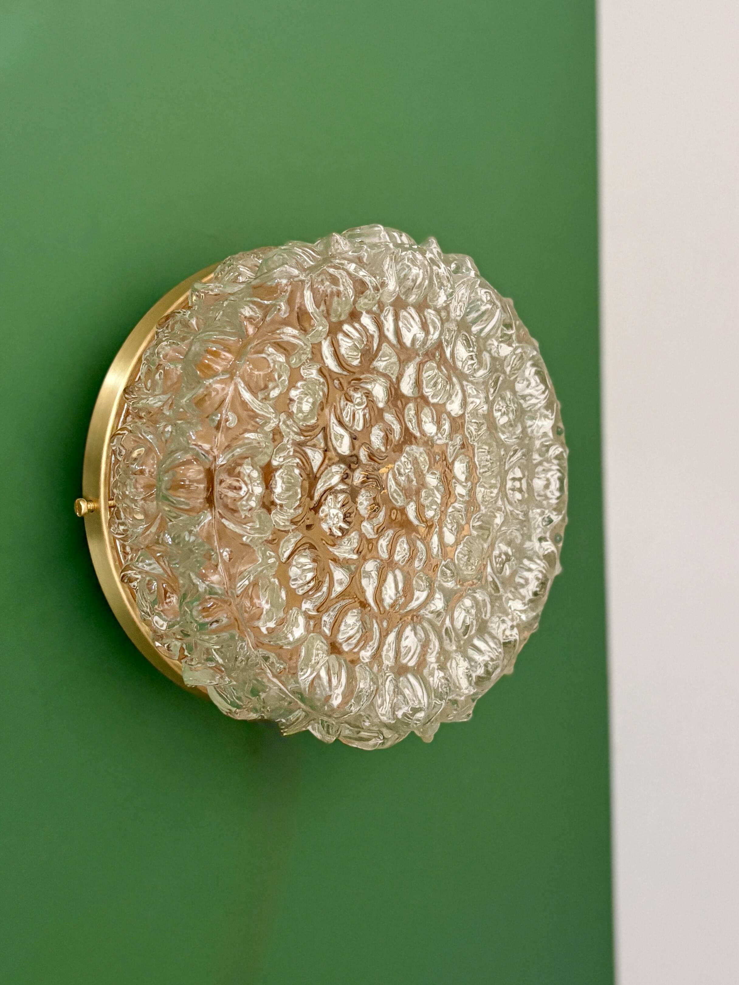Vintage moulded glass wall or ceiling light globe