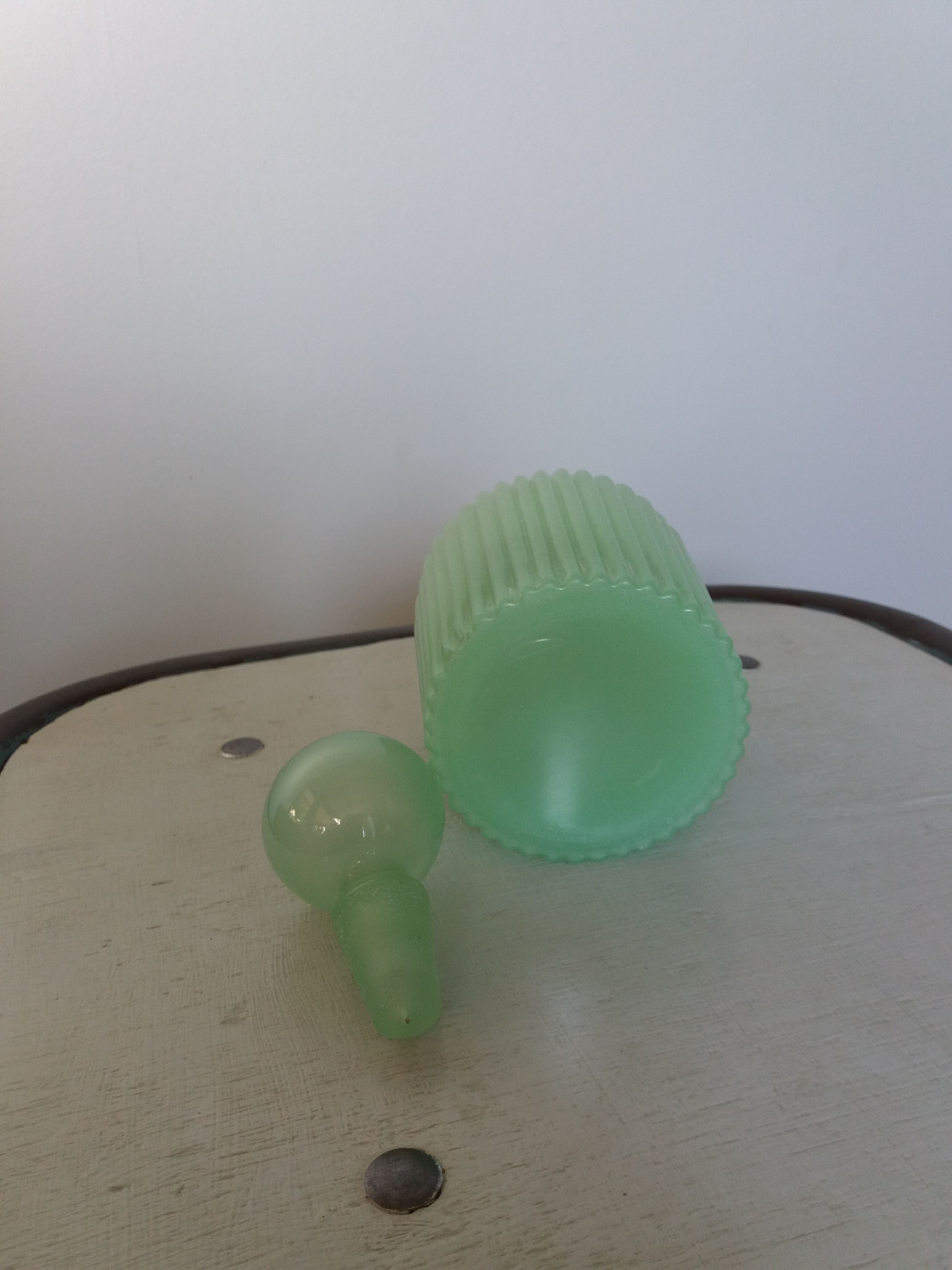 Pale green opaline bottle