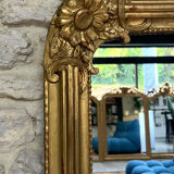 Louis-Philippe mirror gilded with gold leaf, mercury glass, 97.5cm