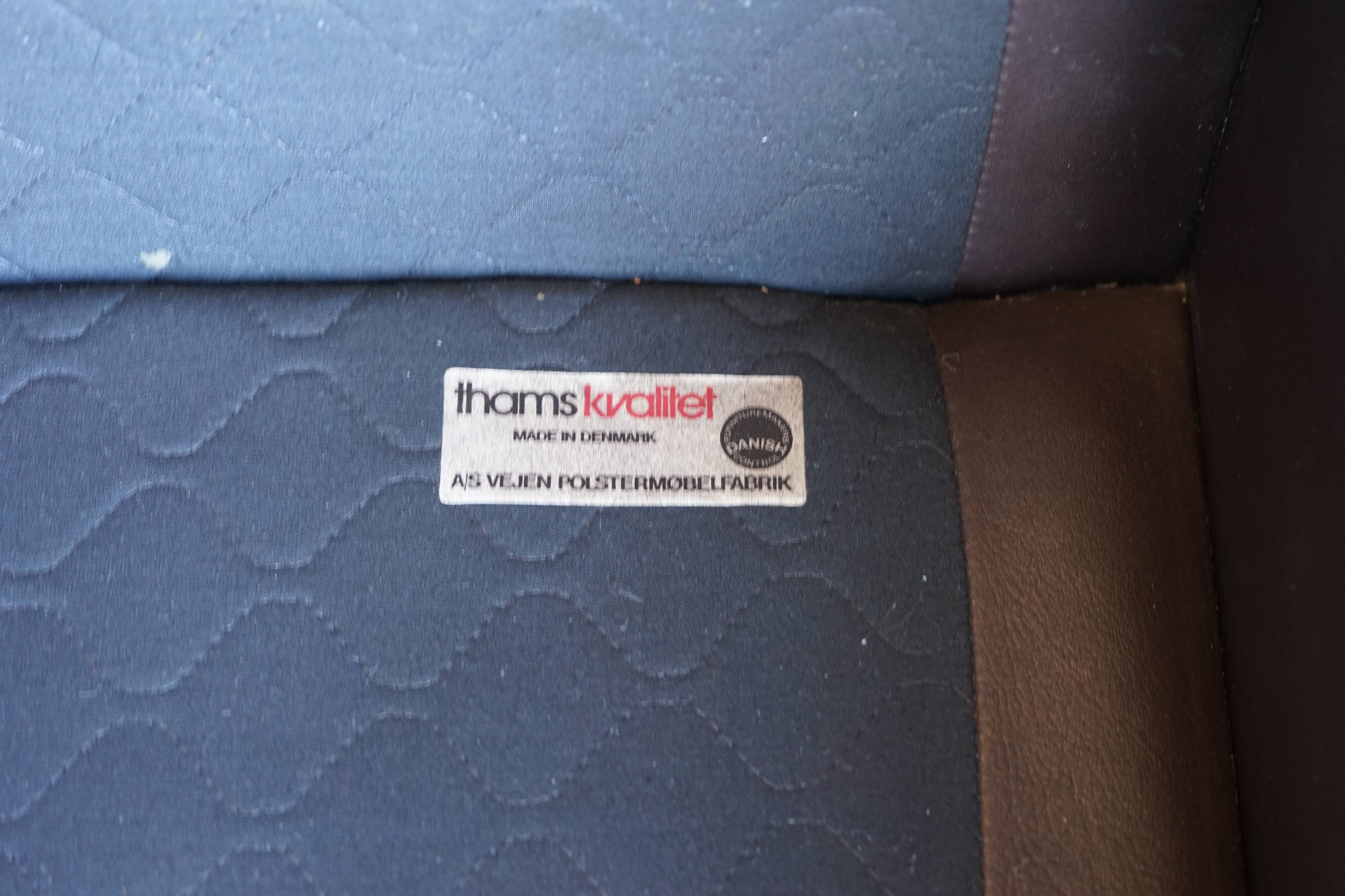 x2 Danish Armchairs in Leather by Georg Thams, Denmark 1960s