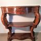 Napoleon III period console in walnut and marble tray