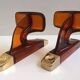 Duo of vintage grosfillex coat hooks model versailles amber plexi