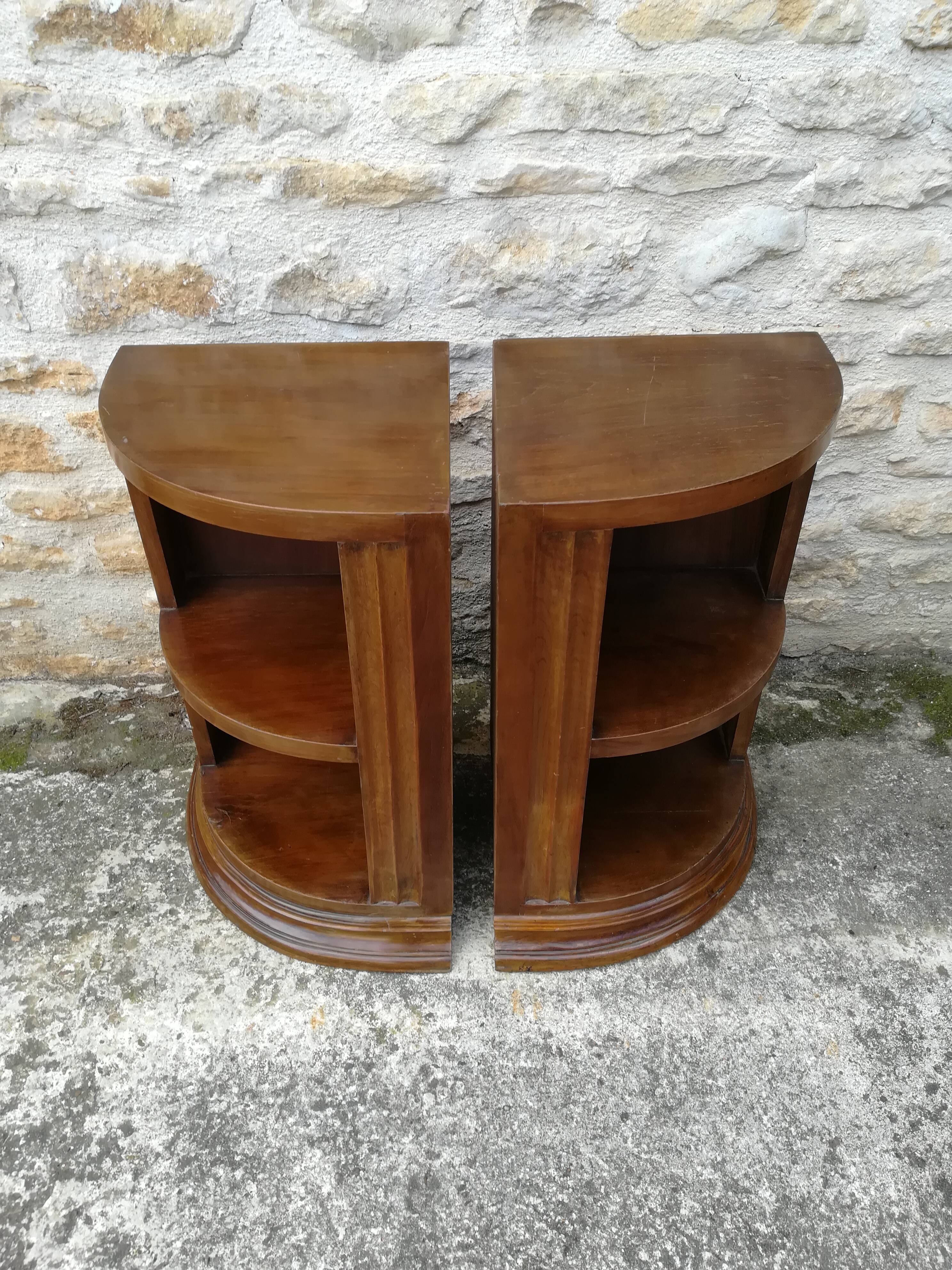 Two bedside tables in walnut