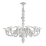 Contemporary White Rezzonico Glass Chandelier