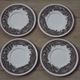 Set of 4 saucers Quality Retired Villeroy & Boch Black/White Anjou Design 4656