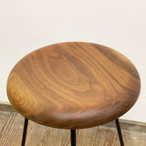 Bar stool in steel and walnut