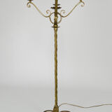 Lampadaire doré en fer forgé