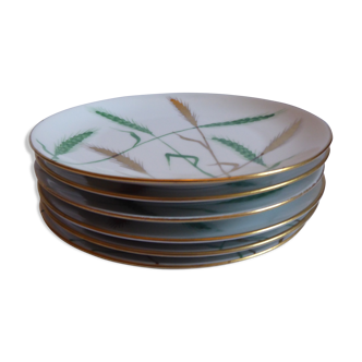 Assiettes à dessert en porcelaine de Delvaux Paris