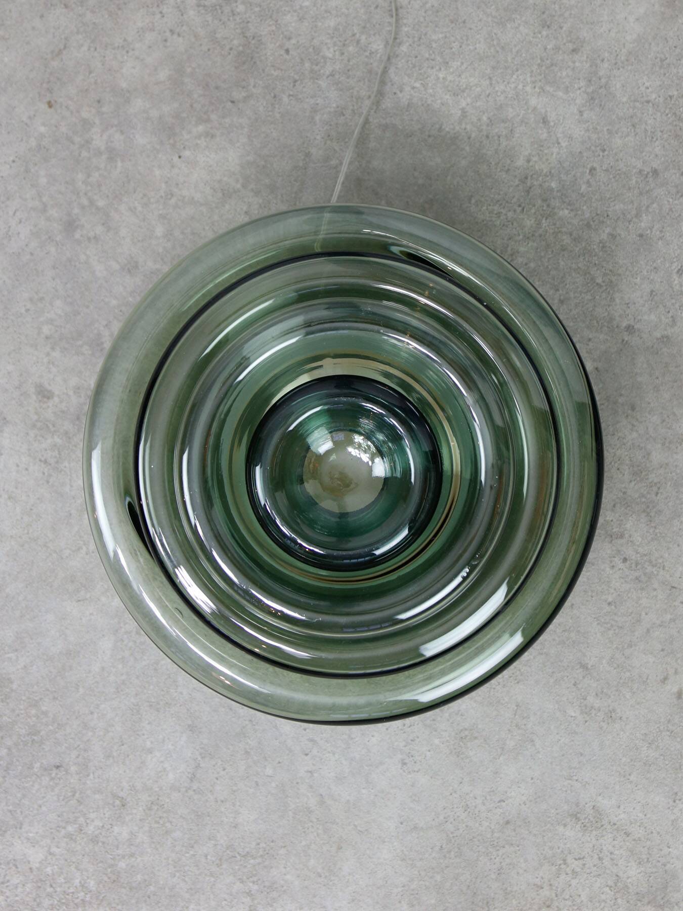 Lampe de table vintage italienne Cascade en verre fumé, années 1970