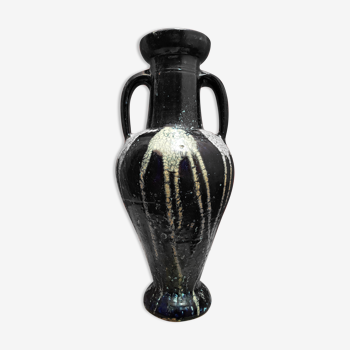 Amphora vase in enamelled terracotta arlette roux, juan the pines.